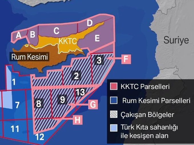 Akdeniz'de sondaj noktaları