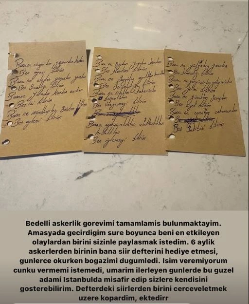 Şiir defteri hediye edildi