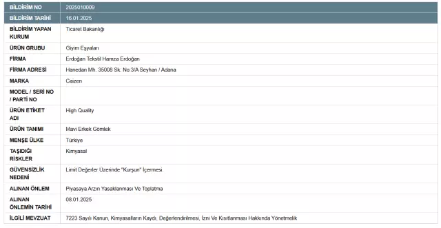 Ticaret Bakanlığı Açıklama-1