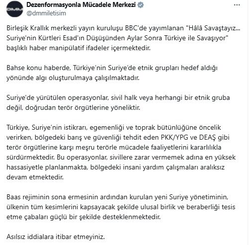 Türkiye'nin operasyonları örgütlere yönelik