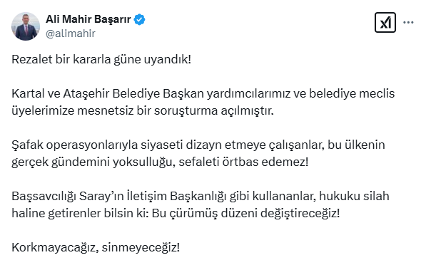 Ali Mahir Başarır'dan tepki