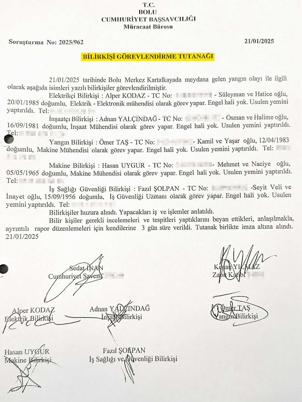 Bolu Savcılığı görevlendirme