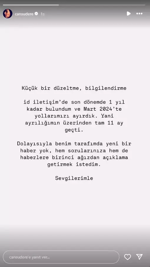 Cansu Dere Açıklama