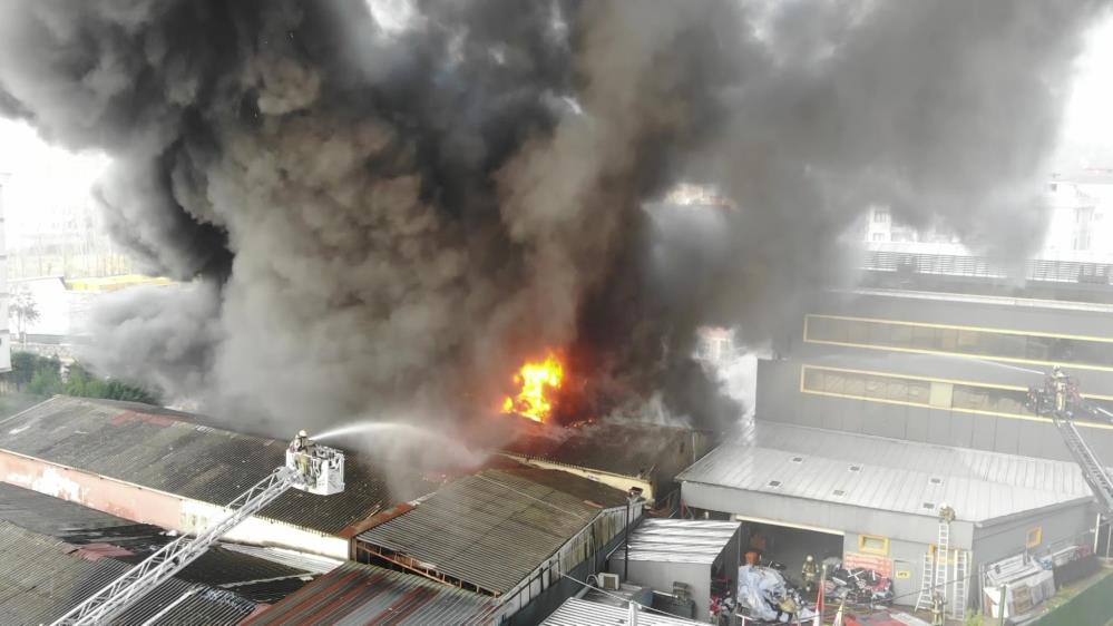 Yangın dron ile görüntülendi