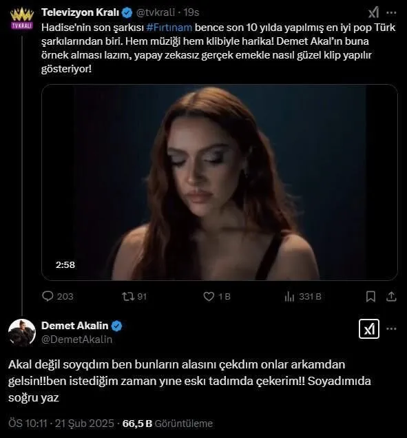 Demet Akalın tepki gösterdi