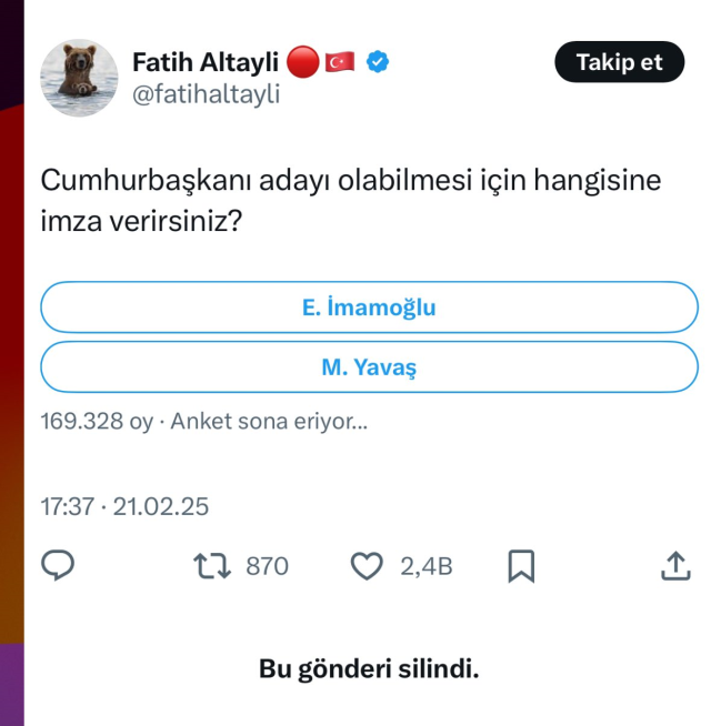Fatih Altaylı Anket