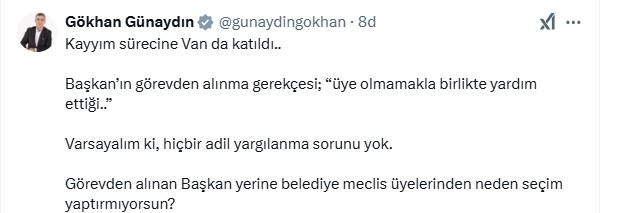 Günaydın'dan kayyum kararına tepki