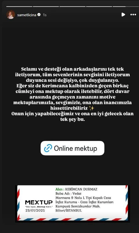 Samet Liçina’dan destek mesajı