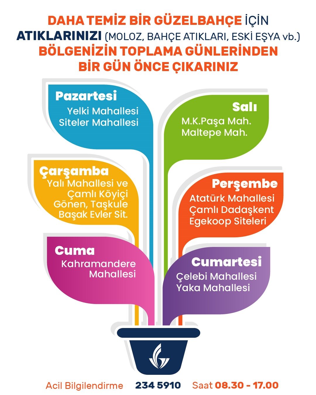 Moloz ve bitkisel atık toplama günleri