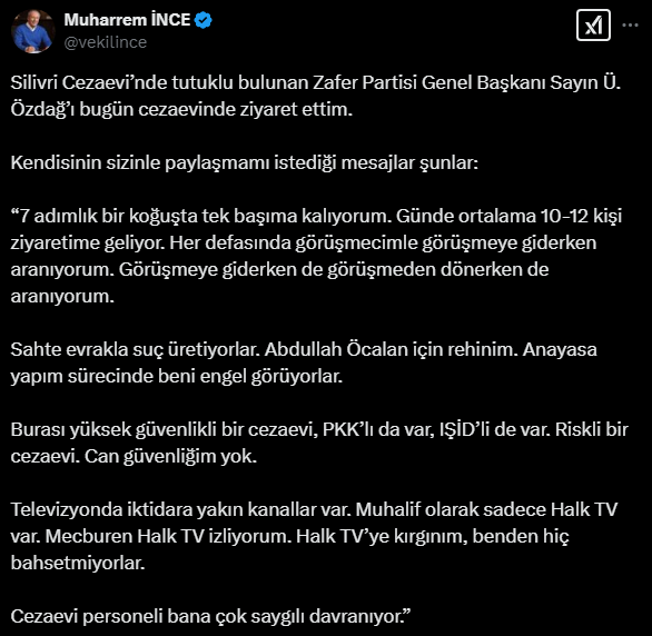 Ümit Özdağ: Abdullah Öcalan için rehinim