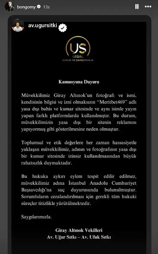 Hukuki Süreç Başlatıldı