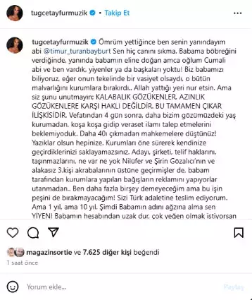 Tuğçe Tayfurun Paylaşımı