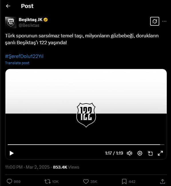 Beşiktaş X Hesabı