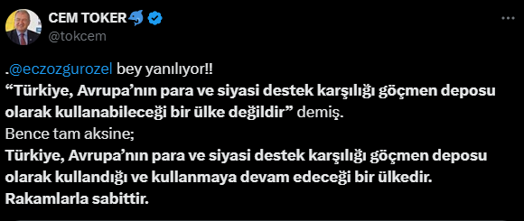 "Avrupa Türkiye'yi göçmen deposu olarak görüyor"