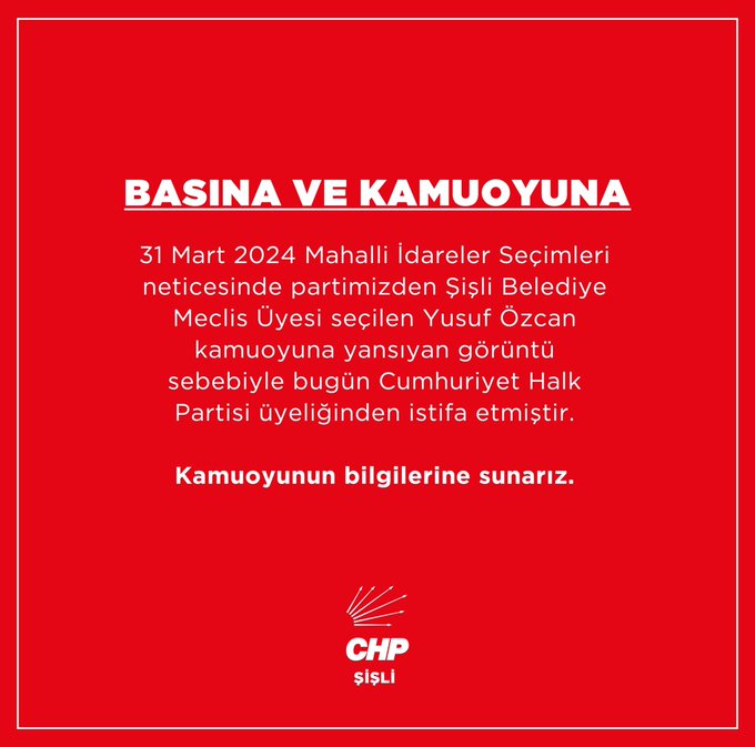 Chp Şişli Yusuf Özcan