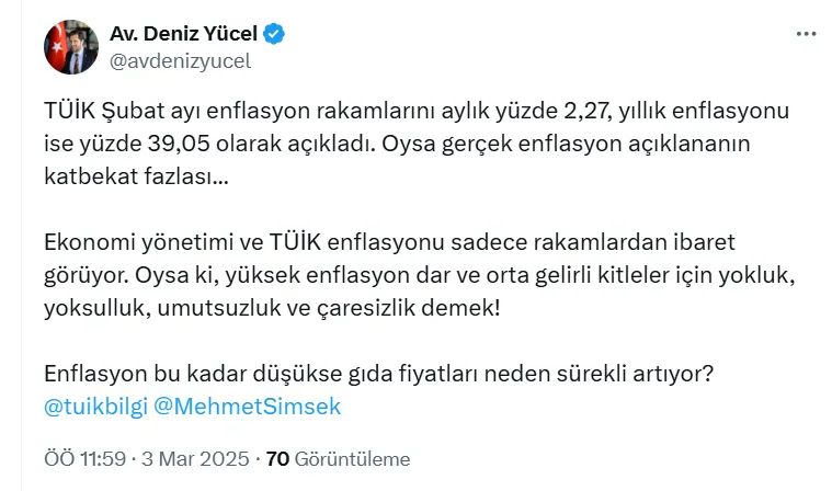 Deniz Yücel Tüik Tepkisi