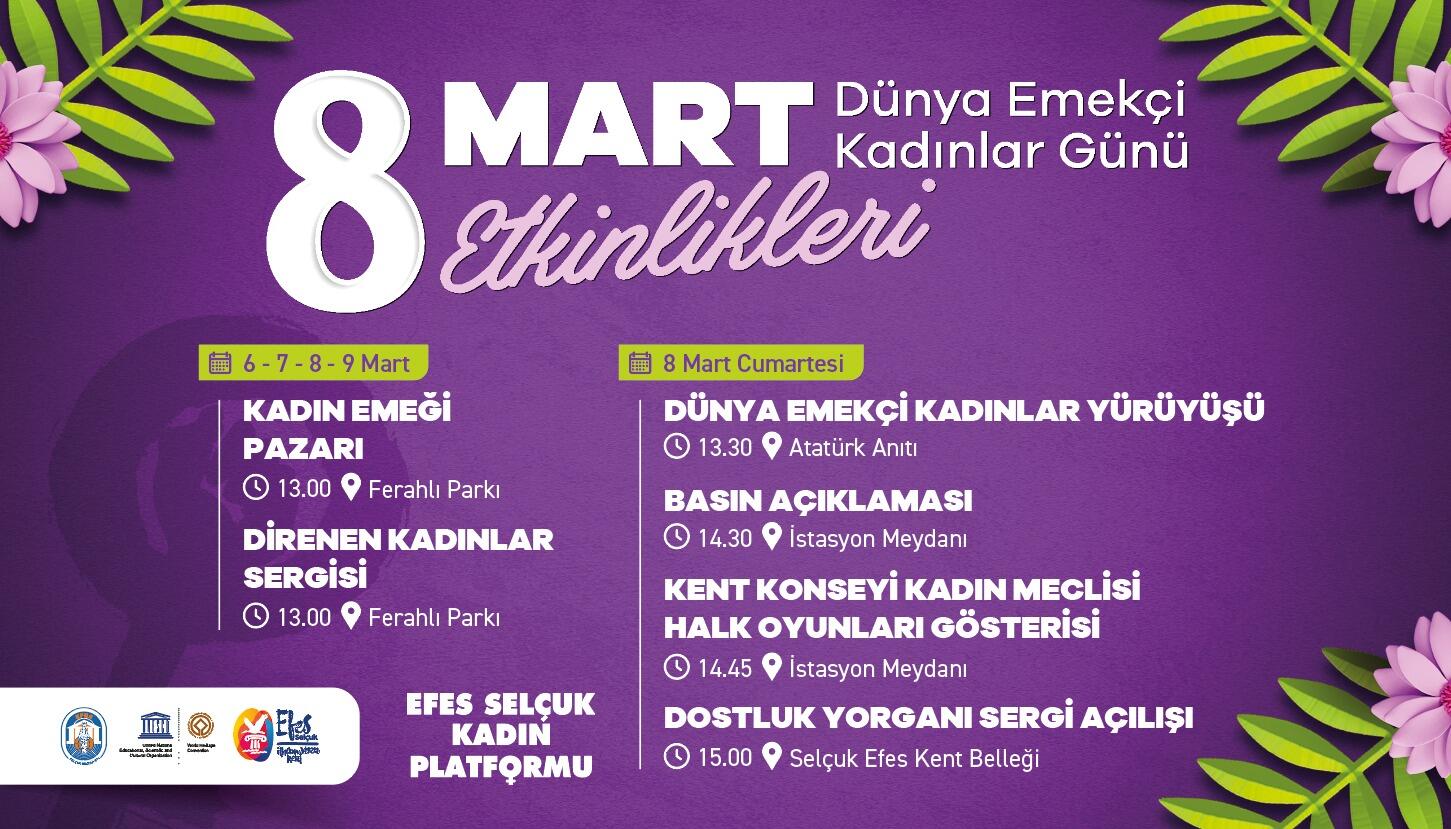 Efes Selçuk 8 Mart etkinlikleri