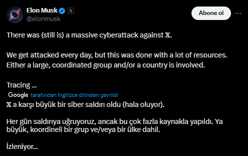 Elon Musk X Açıklama