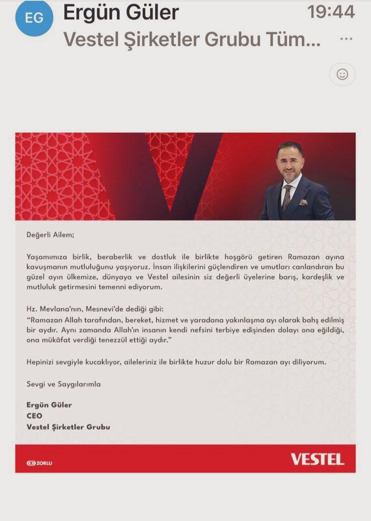 Ergülden Ramazan Mesajı