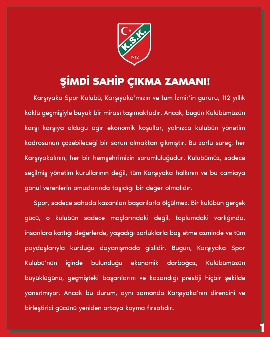 "Bu zorlu süreçte birlik olmalıyız"
