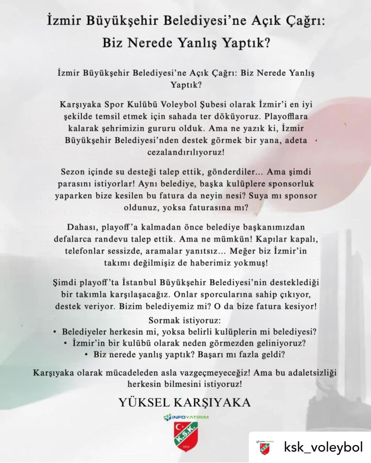 İzmir Büyükşehir Belediyesi'nden yanıt bekleniyor