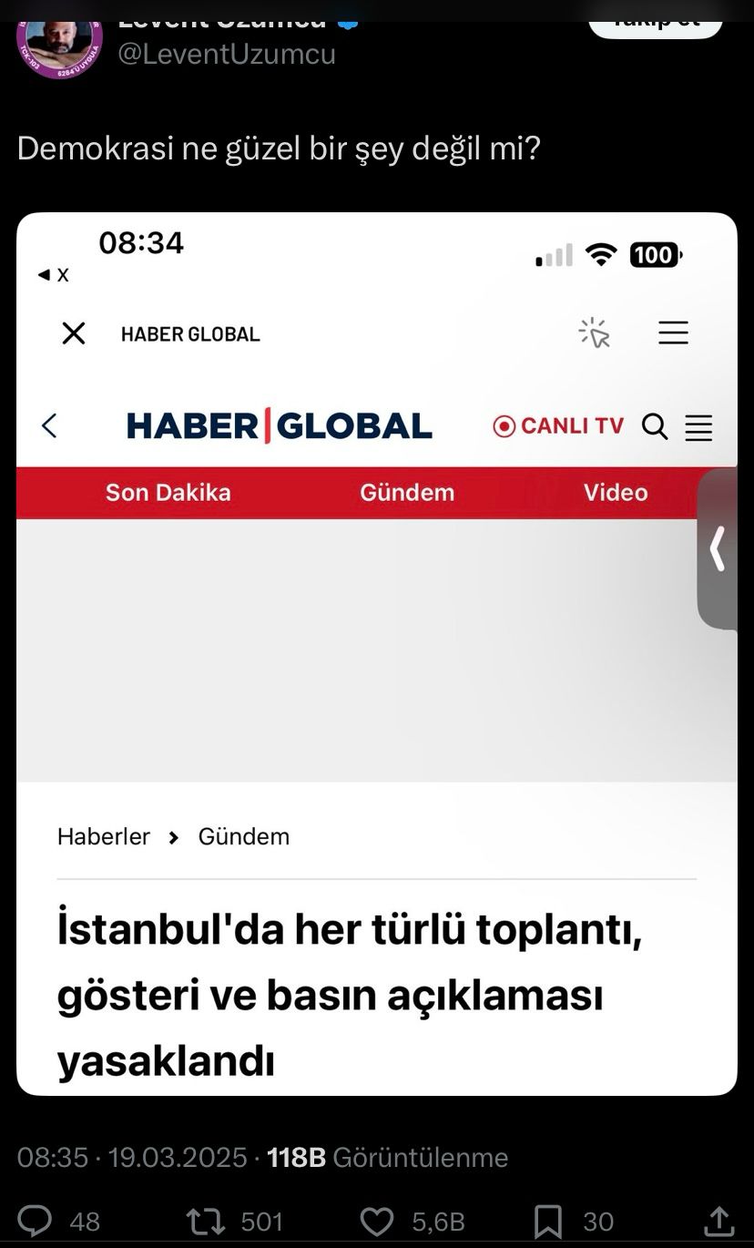 "Demokrasi ne güzel bir şey değil mi?"