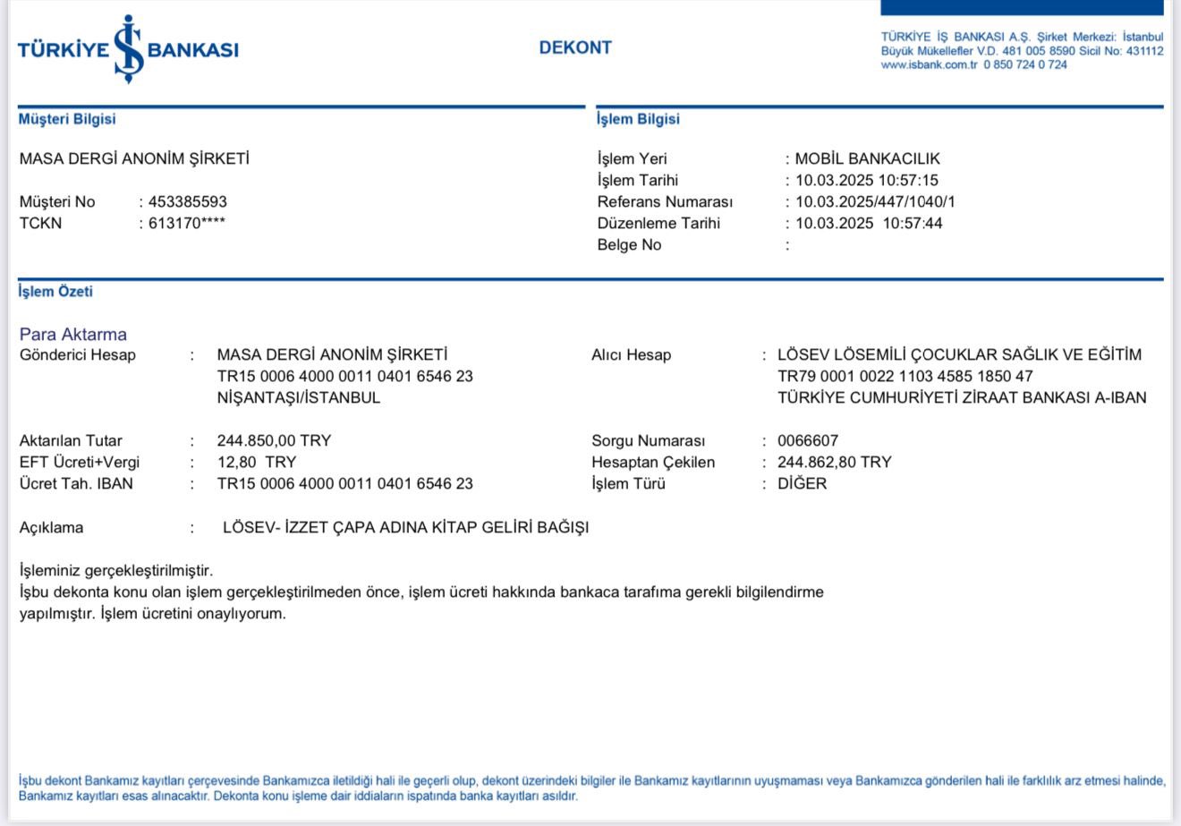 Çapa'dan Lösev'e bağış