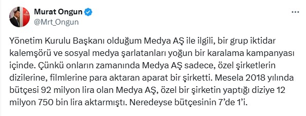 Murat Ongun'dan iddialara cevap