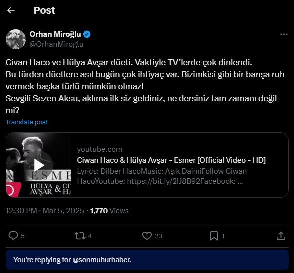 Orhan Miroğlu X Hesabı