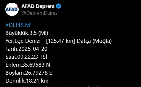 Son deprem ne zaman olmuştu?