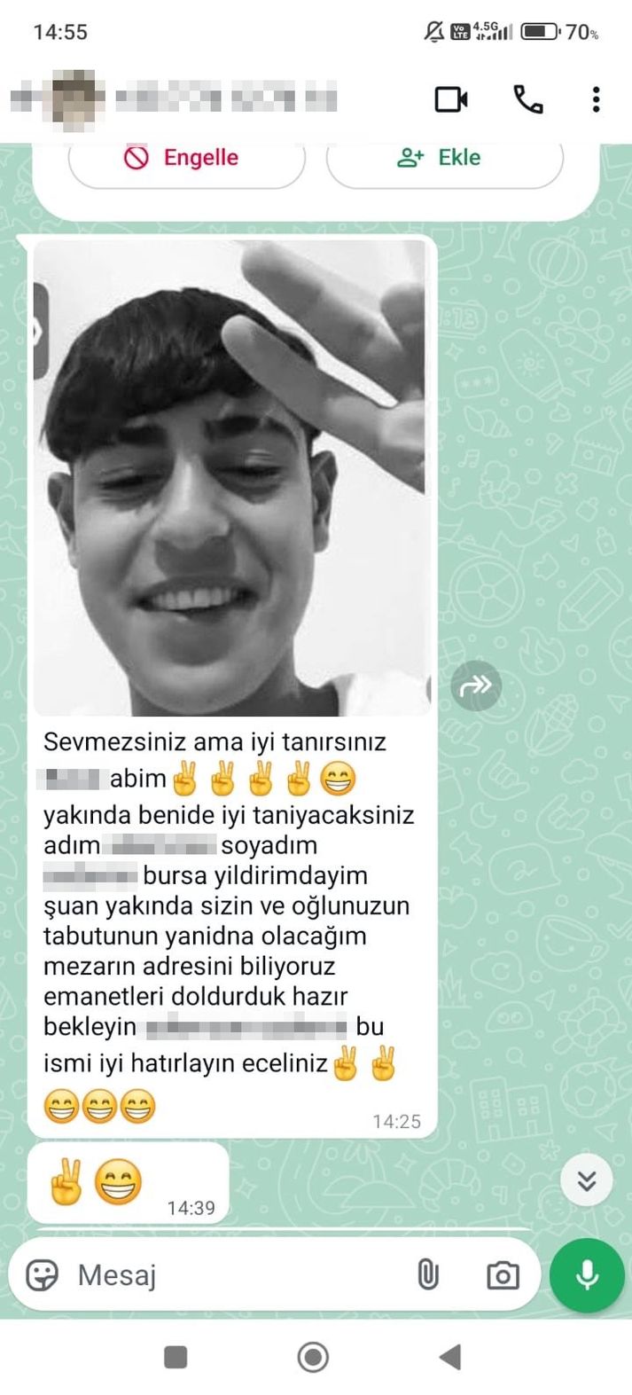 Ahmet Minguzzi'nin Ailesine Atılan Mesajlar