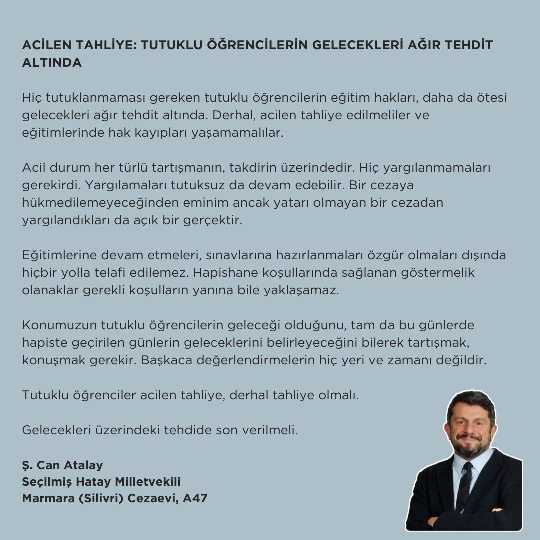Can Atalay'dan çağrı