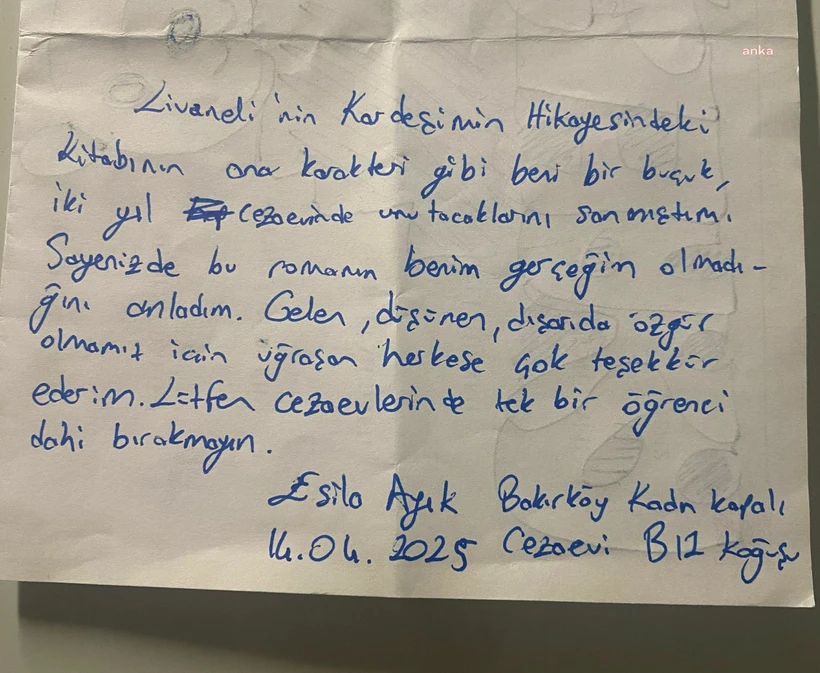 Cezaevinden mektup göndermişti