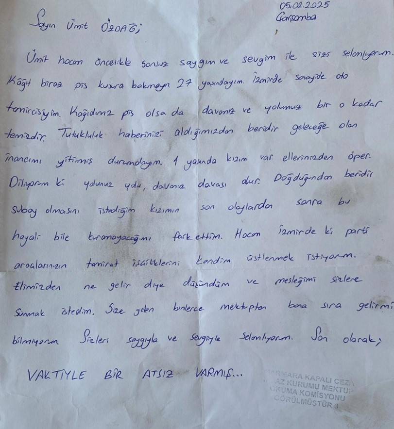 mektup ümit özdağ