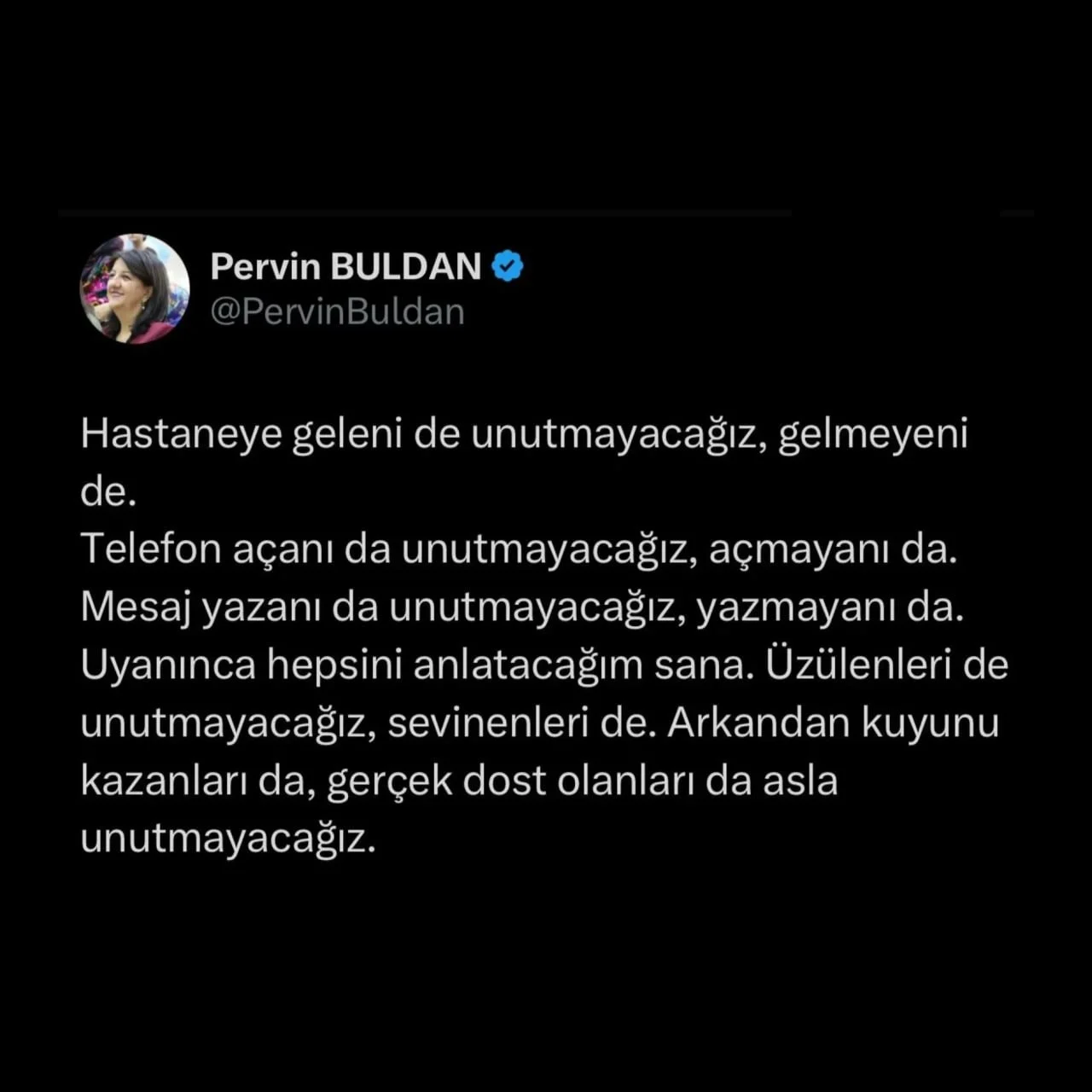 Pervin Buldan'ın Sildiği Paylaşım