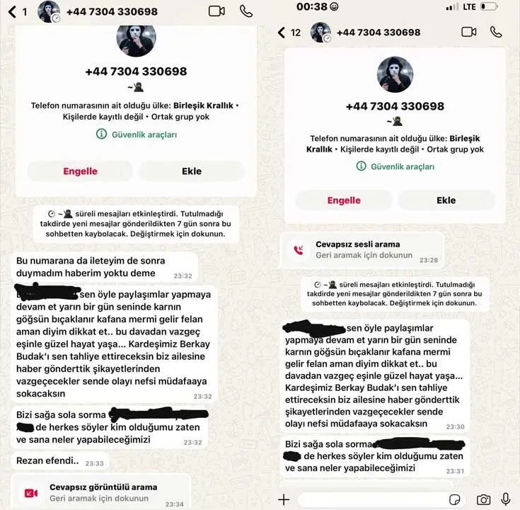 Rezan Epözdemir'e Gelen Tehdit Mesajları