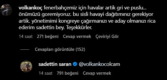 Taraftarın istifa sesleri yükselirken Saran'dan adaylık sinyali