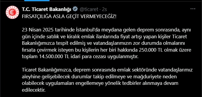 Bakanlık emlak sektörünü yakından takipte
