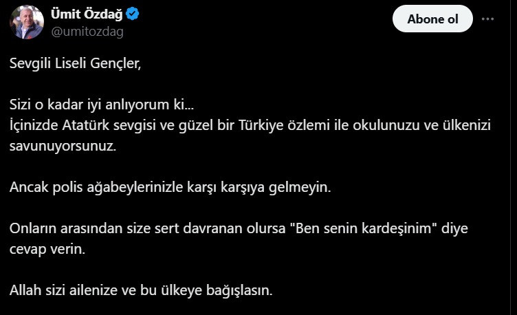"Polislerle karşı karşıya gelmeyin"