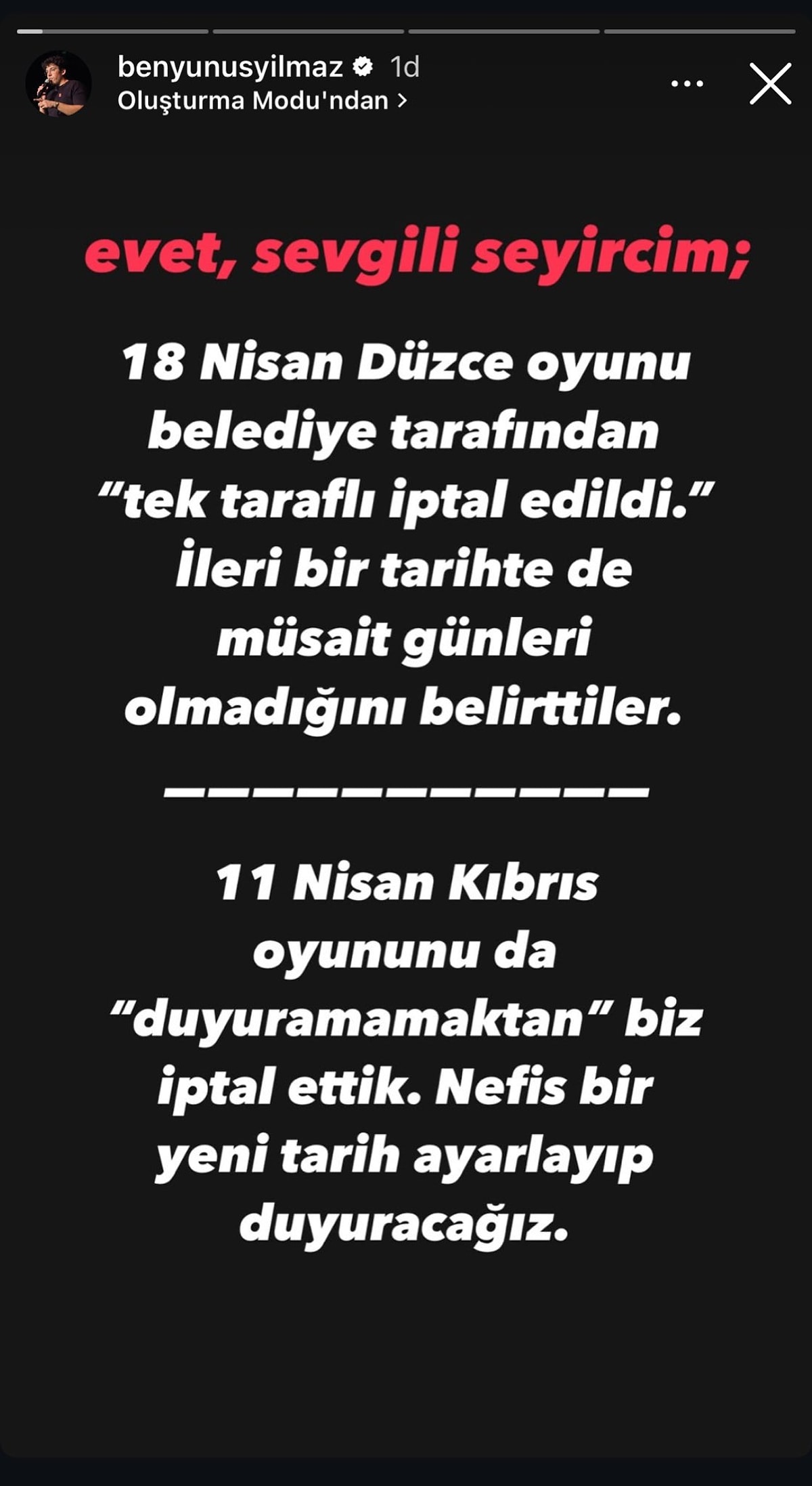Komedyen Yunus Yılmaz: “Sahnemiz Elimizden Alındı”