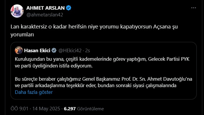 Ahmet Arslan X Paylaşımı