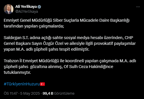Ali Yerlikaya Özgür Özel Paylaşım