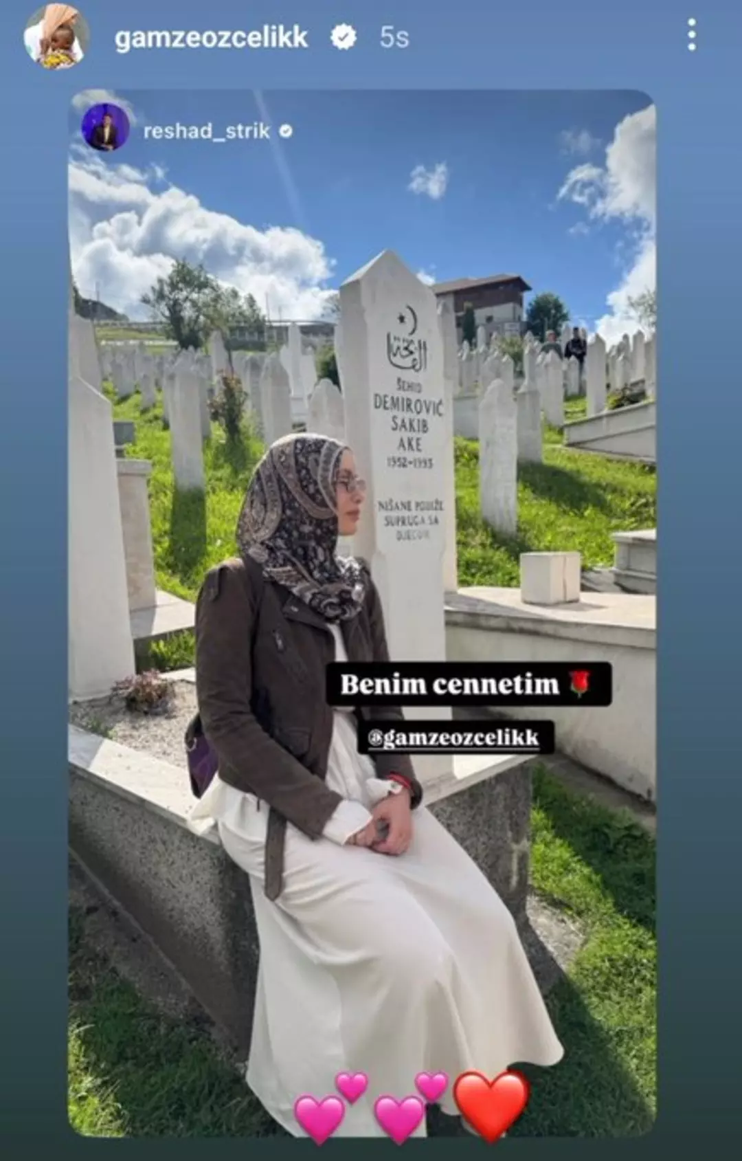 “Cennetim” notu dikkat çekti
