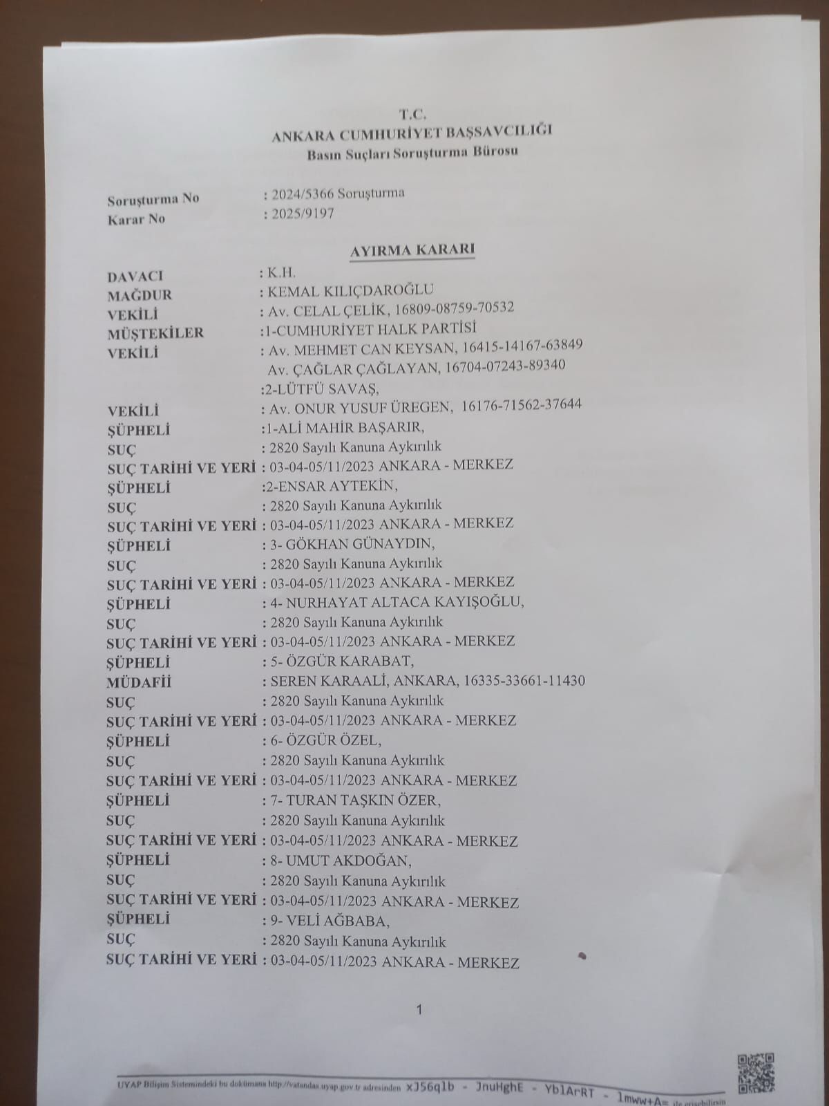 Davada tek mağdur Kılıçdaroğlu görülüyor