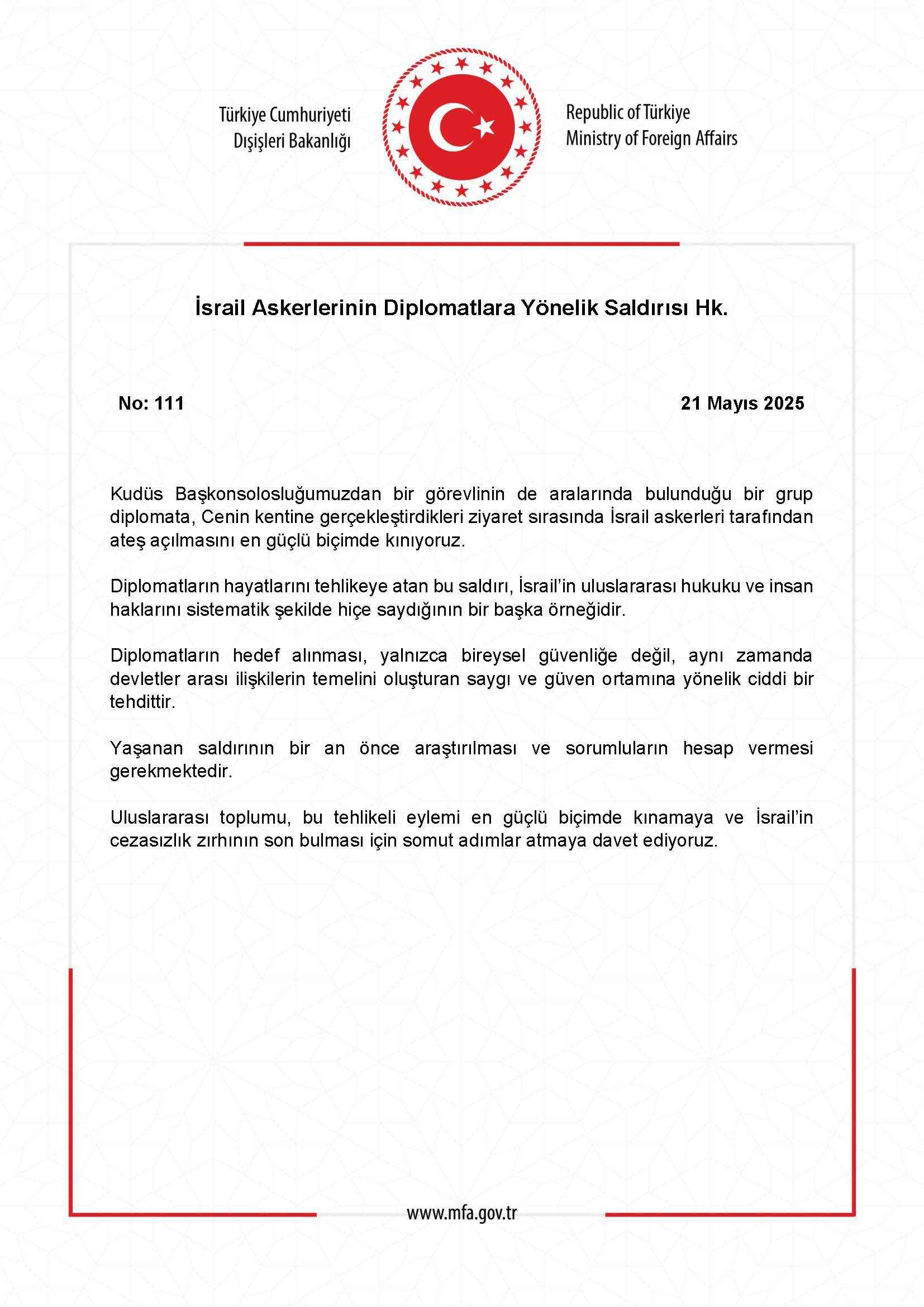 Dışişleri Kınama