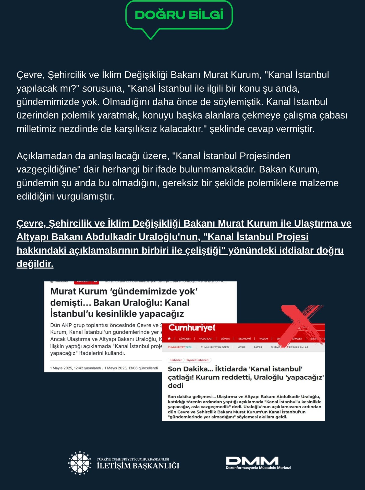 Bakan Uraloğlu'nun ifadeleri desteklendi
