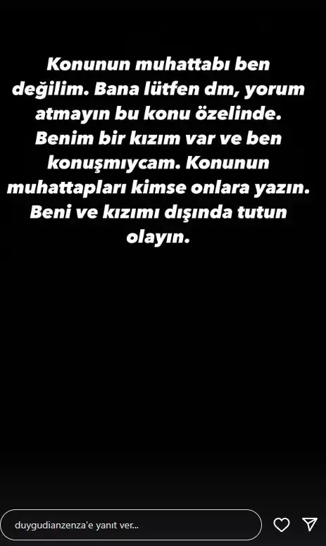 “Beni ve Kızımı Olayın Dışında Tutun”