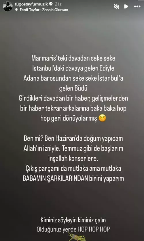Tuğçe Tayfur’dan açıklamalar