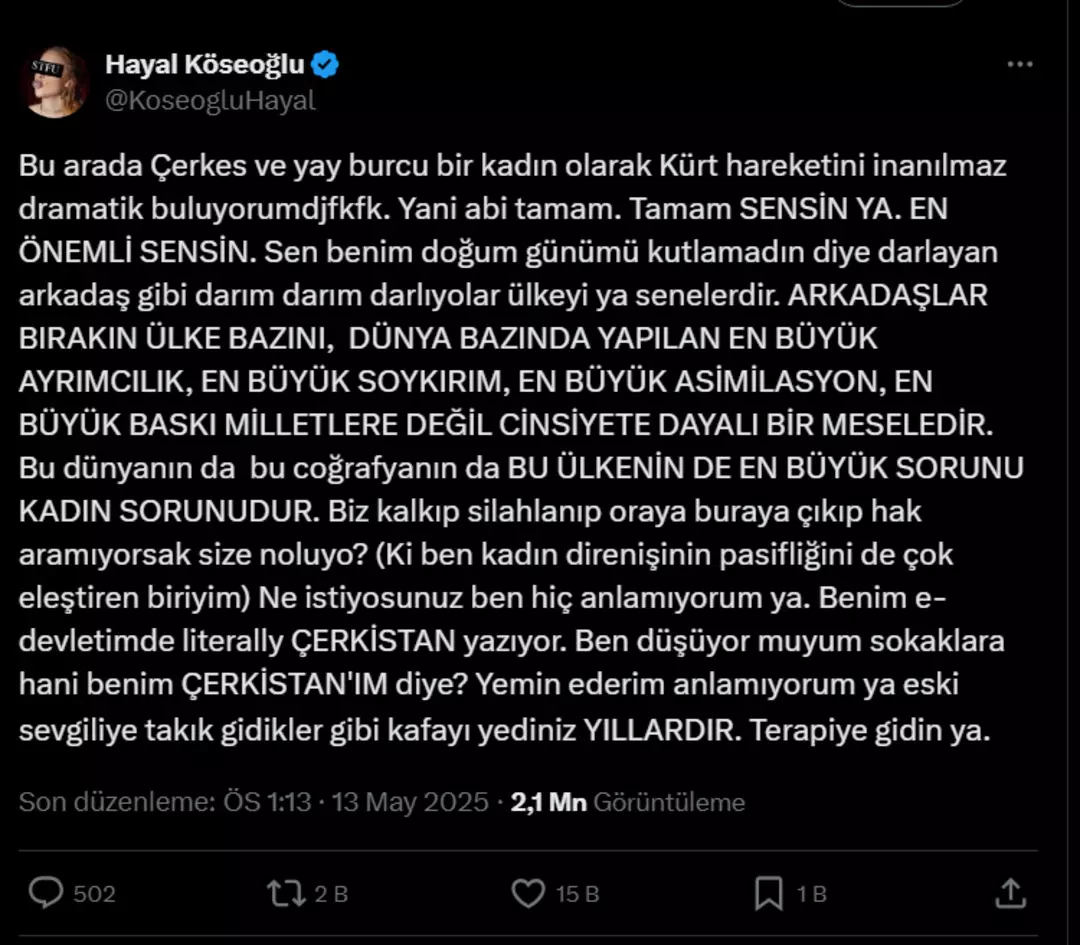 “Kürt hareketini inanılmaz dramatik buluyorum”
