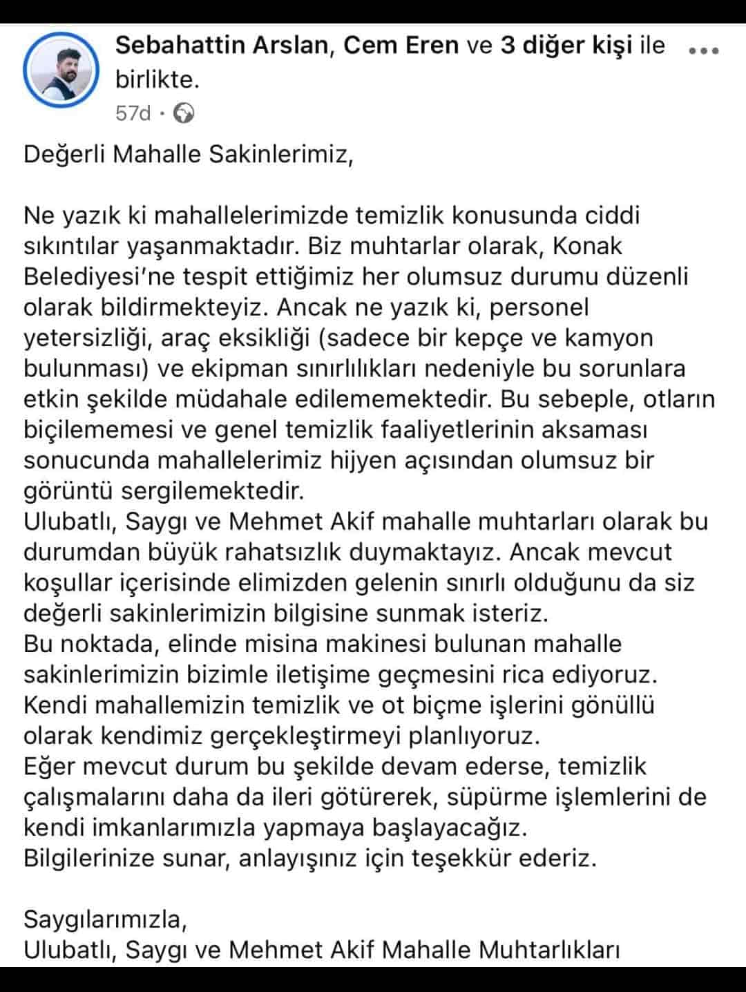 Konak muhtarları isyan etti